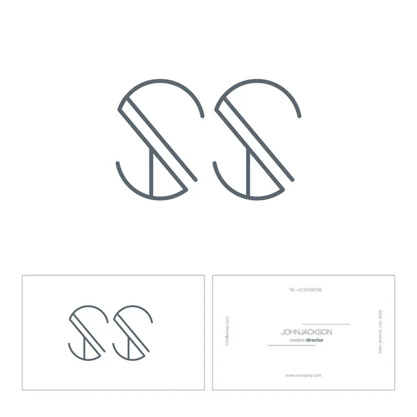 Linha letras comuns logotipo SS — Vetor de Stock