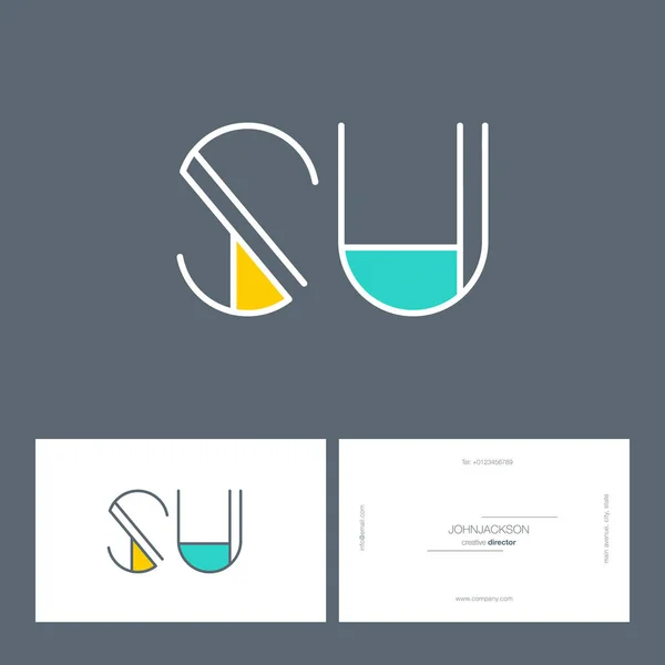 Ligne lettres communes logo SU — Image vectorielle
