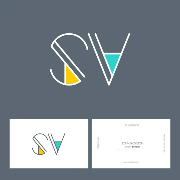 Linie gemeinsame Buchstaben logo sv — Stockvektor