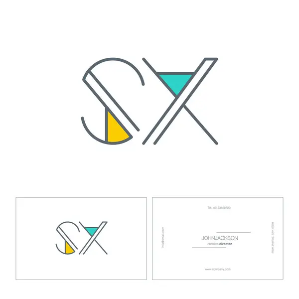 Linie gemeinsame Buchstaben logo sx — Stockvektor