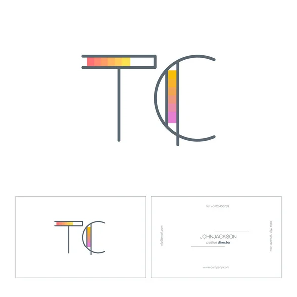 Ligne lettres communes logo tc — Image vectorielle