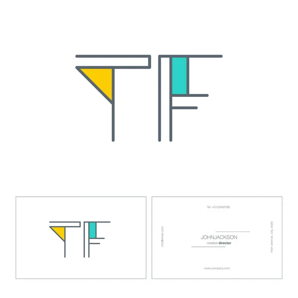 线联合字母标志 tf — 图库矢量图片