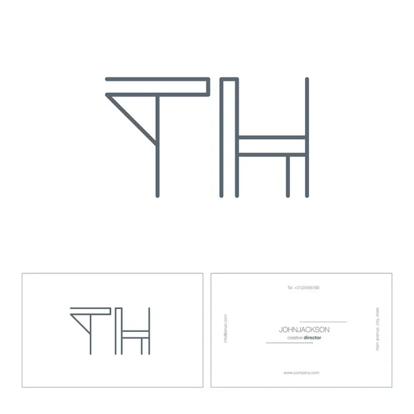 Ligne lettres communes logo th — Image vectorielle