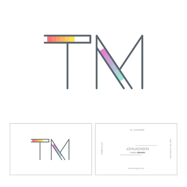 Linea comune lettere logo tm — Vettoriale Stock