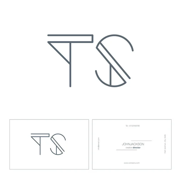 Ligne lettres communes logo ts — Image vectorielle