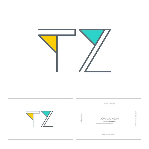 Linie gemeinsame Buchstaben logo tz — Stockvektor