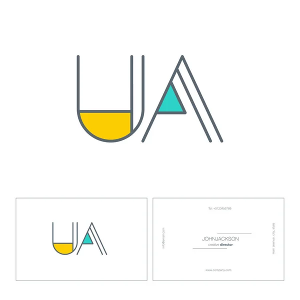 Linie gemeinsame Buchstaben Logo ua — Stockvektor