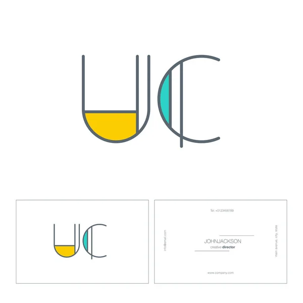 Ligne lettres communes logo uc — Image vectorielle
