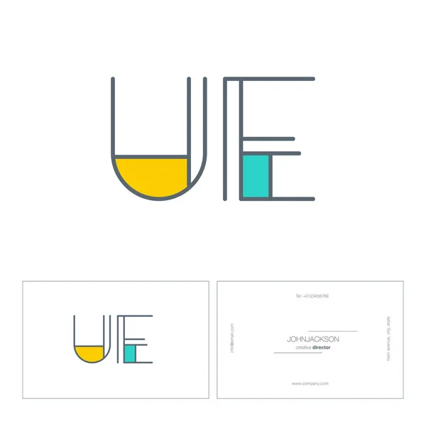 线联合字母徽标 ue — 图库矢量图片