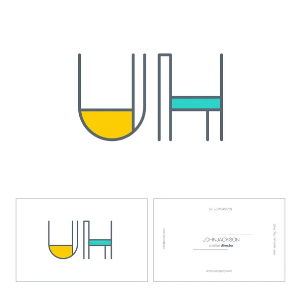 Linia listów logo Uh — Wektor stockowy