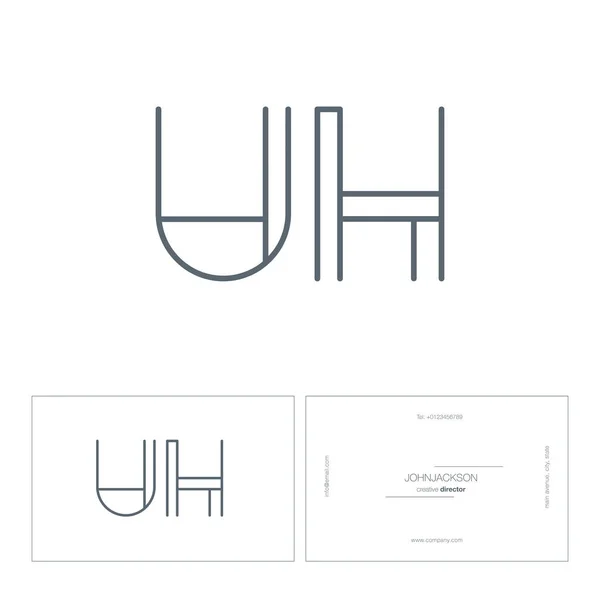 Lignes lettres logo UH — Image vectorielle