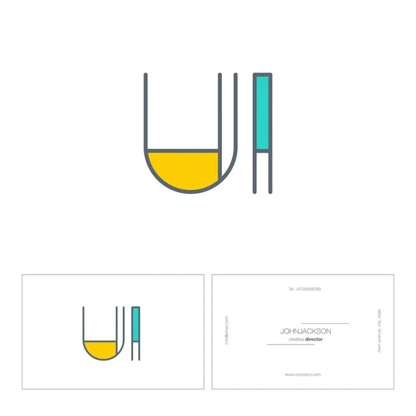 Lettres de ligne logo UI — Image vectorielle