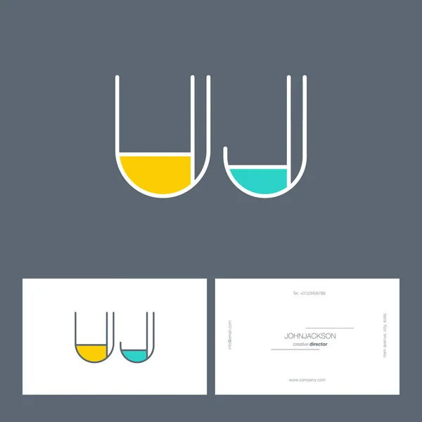 Lignes lettres logo UJ — Image vectorielle