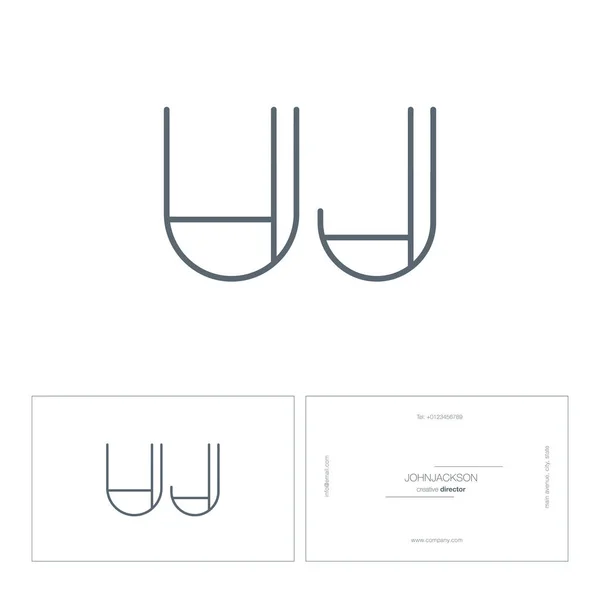 Line letters logo UJ — Stock Vector