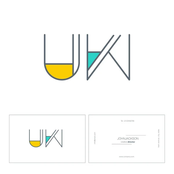 Line joint logo uw — Stock Vector