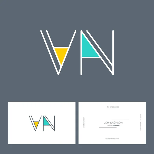 Logo conjoint ligne vn — Image vectorielle
