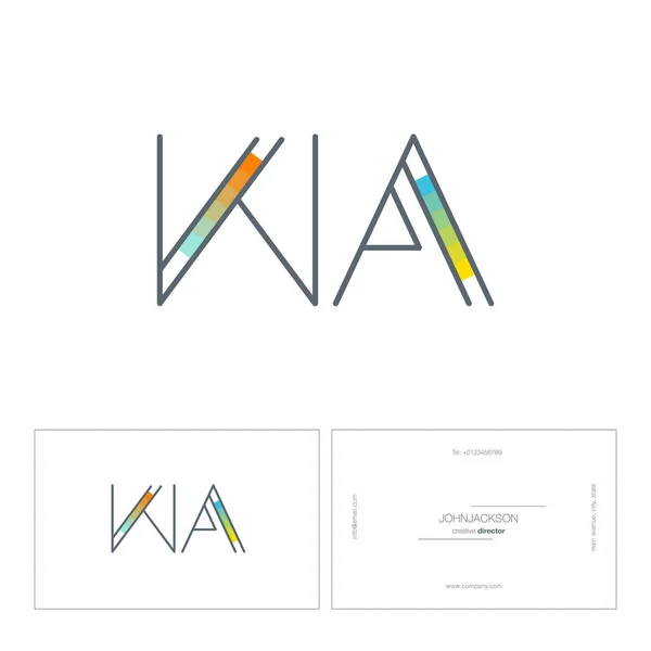 Línea conjunta logo wa — Vector de stock