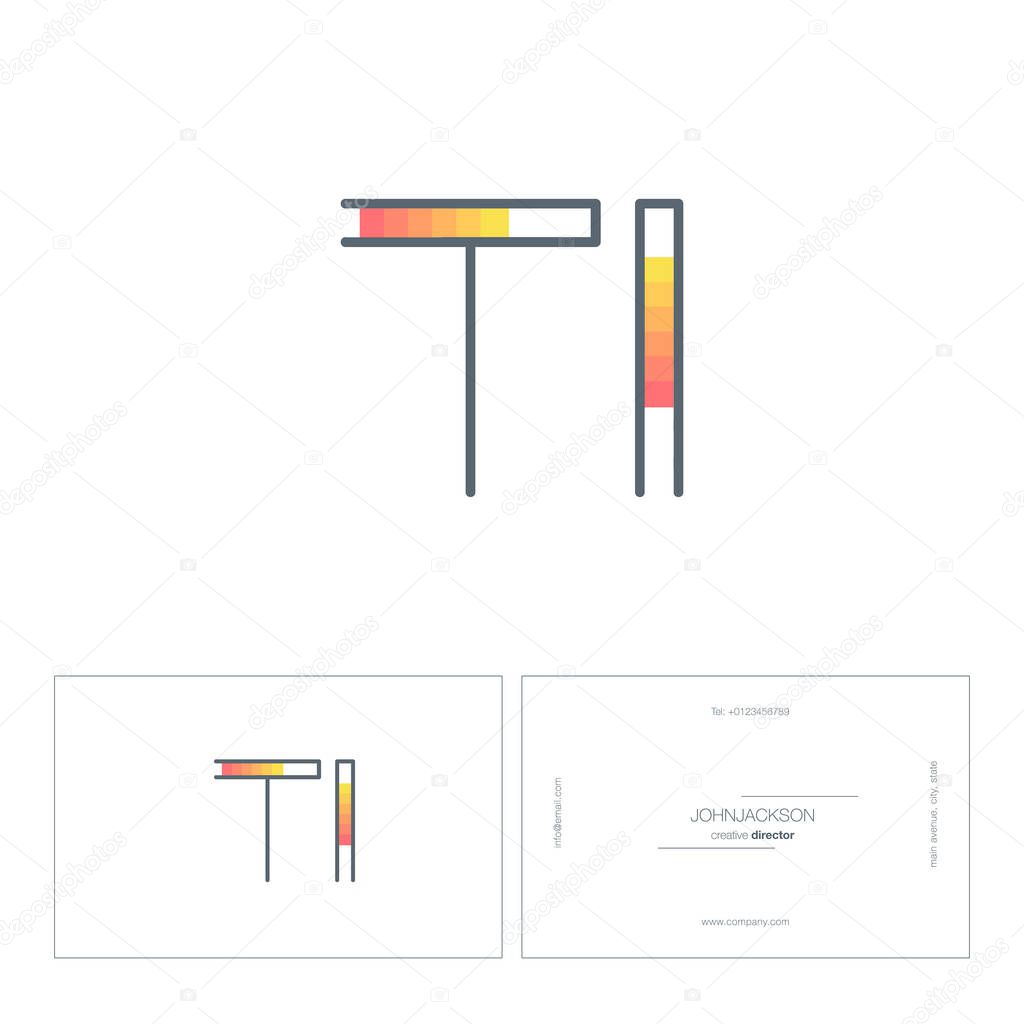 Line joint letters logo ti contemporary company logo, corporate identity
