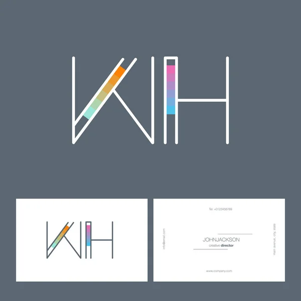 Ligne lettres communes logo WH — Image vectorielle