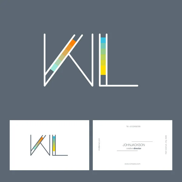 Ligne lettres communes logo WL — Image vectorielle