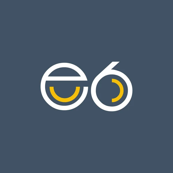 Logotipo de dígito E6 — Vetor de Stock