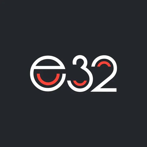 Cijfer logo E32 — Stockvector
