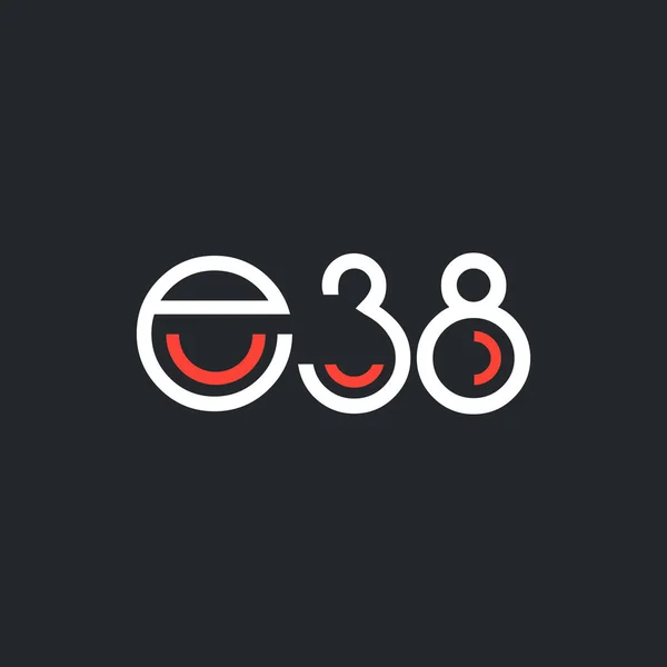 Číslice logo E38 — Stockový vektor