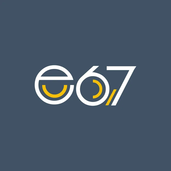 Számjegy logó E67 — Stock Vector