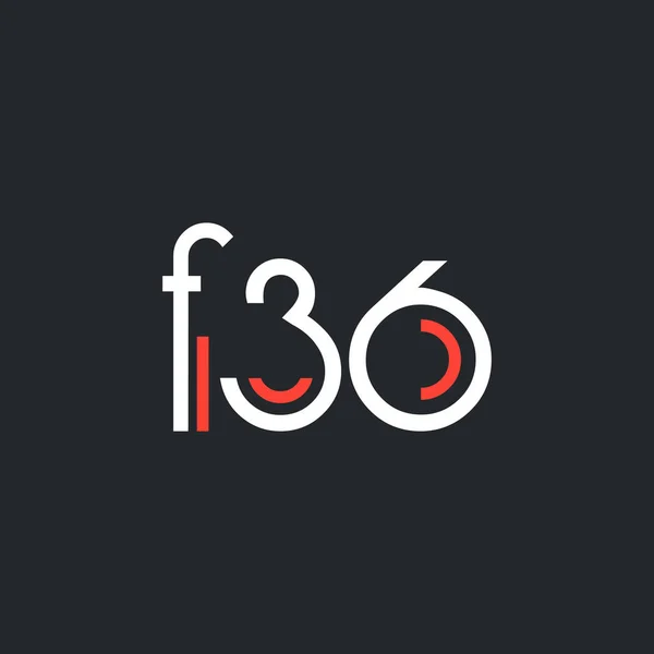 Цифровой логотип F36 — стоковый вектор