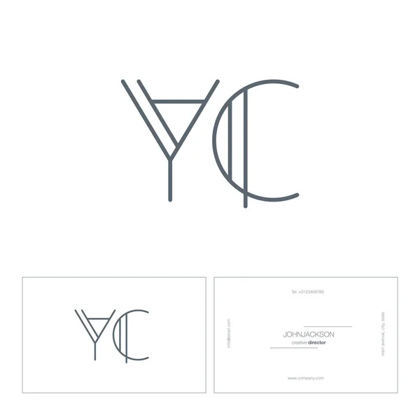 Line joint logo Yc — Stock Vector