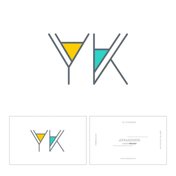 Línea conjunta logo Yk — Vector de stock