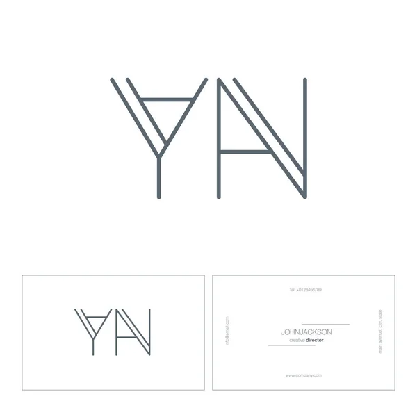 Línea conjunta logo Yn — Vector de stock
