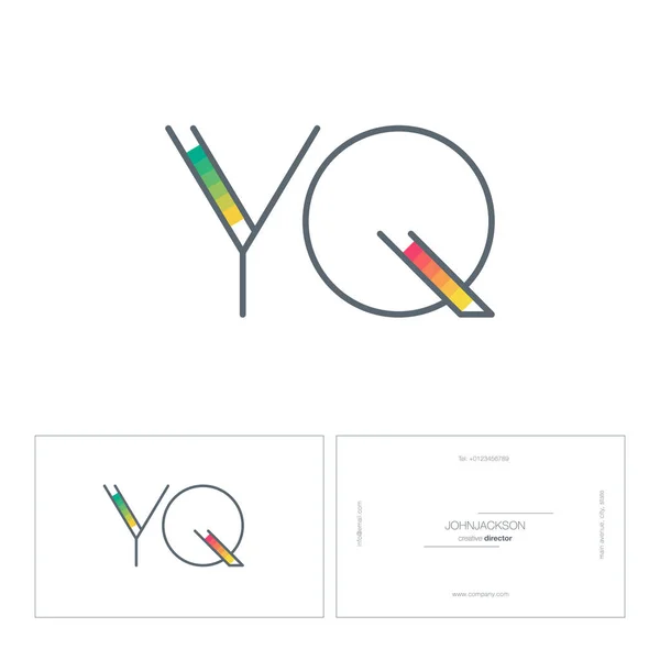 Logo conjoint ligne Yq — Image vectorielle