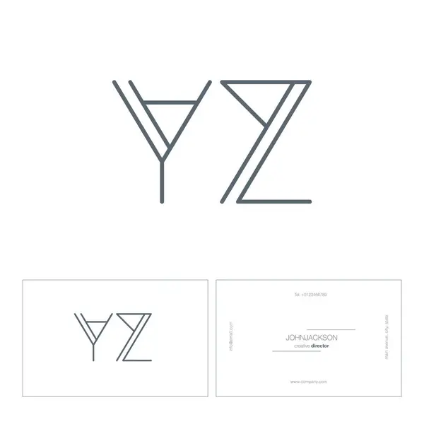 Linha logotipo conjunto Yz — Vetor de Stock