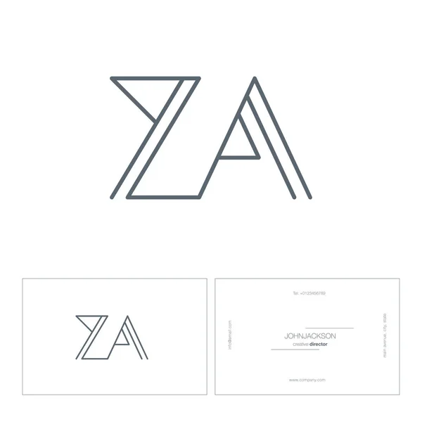 Línea conjunta logo Za — Vector de stock