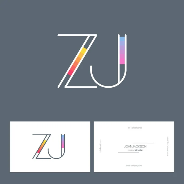 Linie gemeinsame Buchstaben logo zj — Stockvektor
