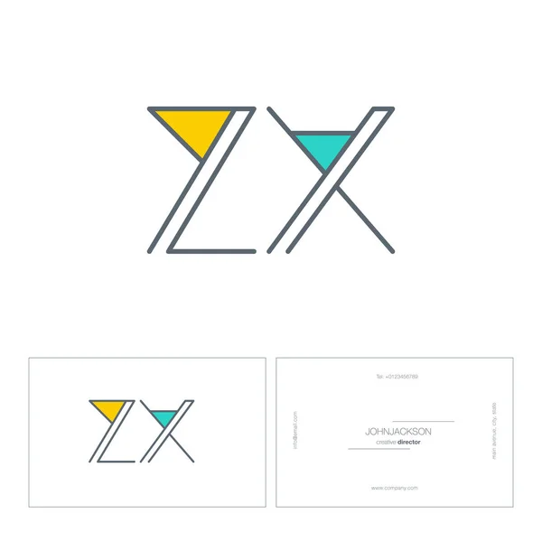 Satır ortak harf logo Zx — Stok Vektör
