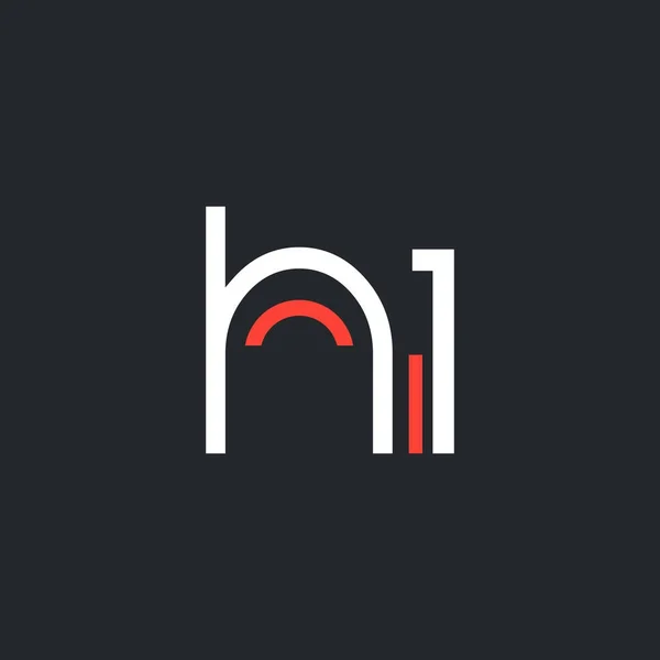 Diseño del logotipo digital H1 — Vector de stock