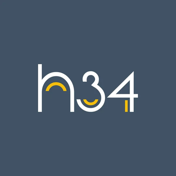 Diseño del logotipo digital H34 — Vector de stock