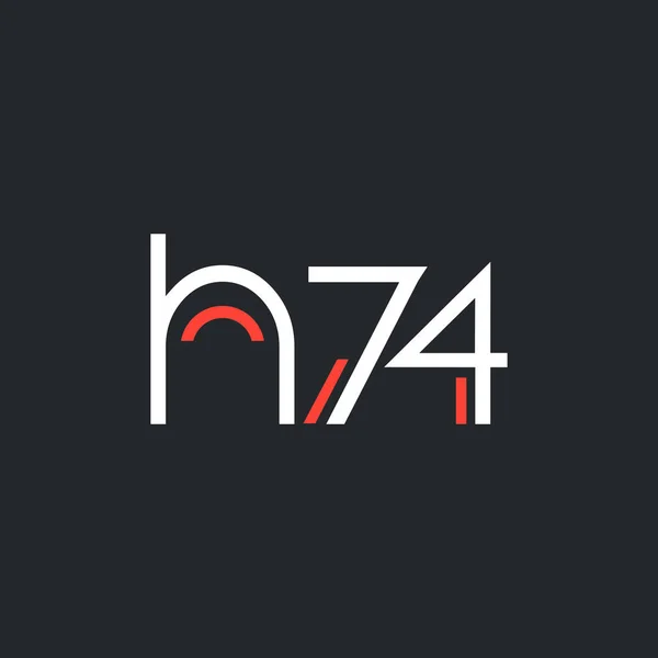 Diseño del logotipo digital H74 — Vector de stock