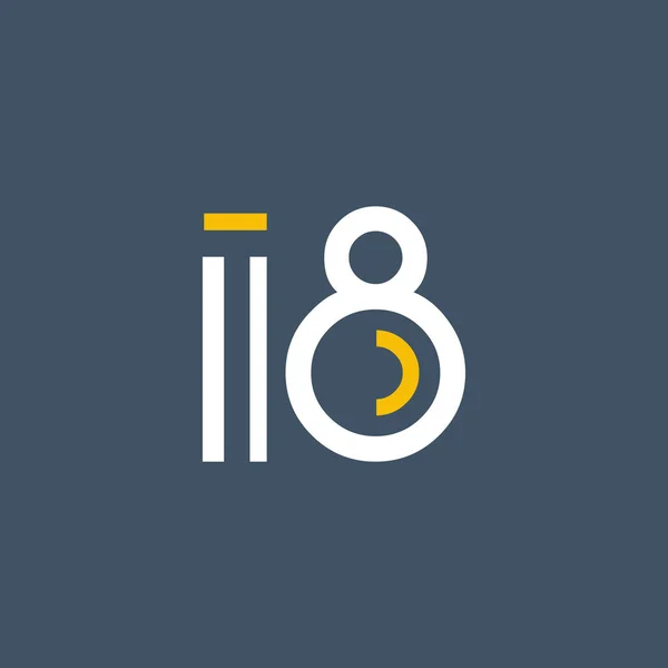 디지털 로고 I8의 디자인 — 스톡 벡터