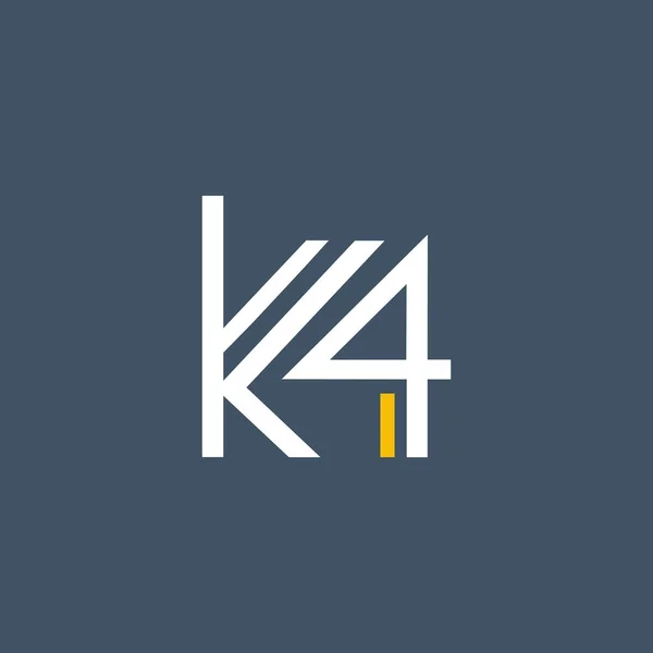 Kulaté logo K4 — Stockový vektor