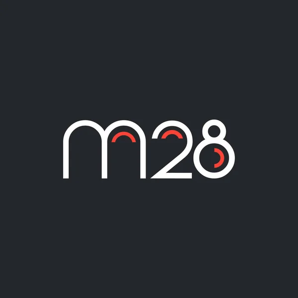 Número y letra del logotipo M28 — Vector de stock