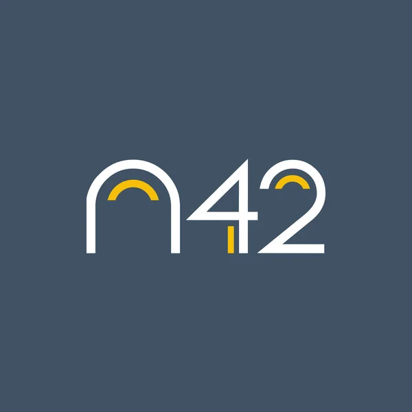 Sayı ve harf logo N42 — Stok Vektör