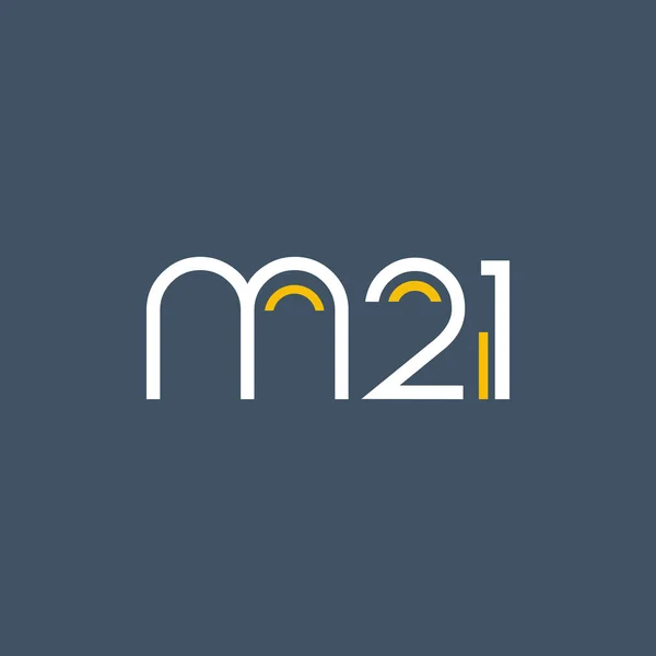 Número y letra del logotipo M21 — Vector de stock