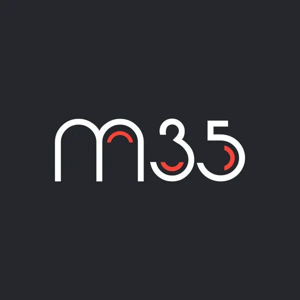 Número y letra del logotipo M35 — Vector de stock