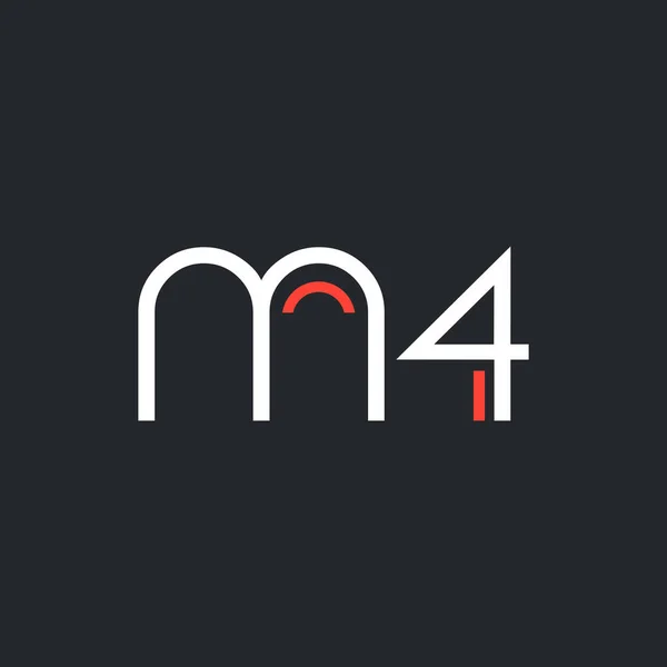 Número y letra del logotipo M4 — Vector de stock
