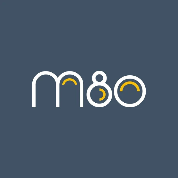 Logotipo de número e letra M80 — Vetor de Stock