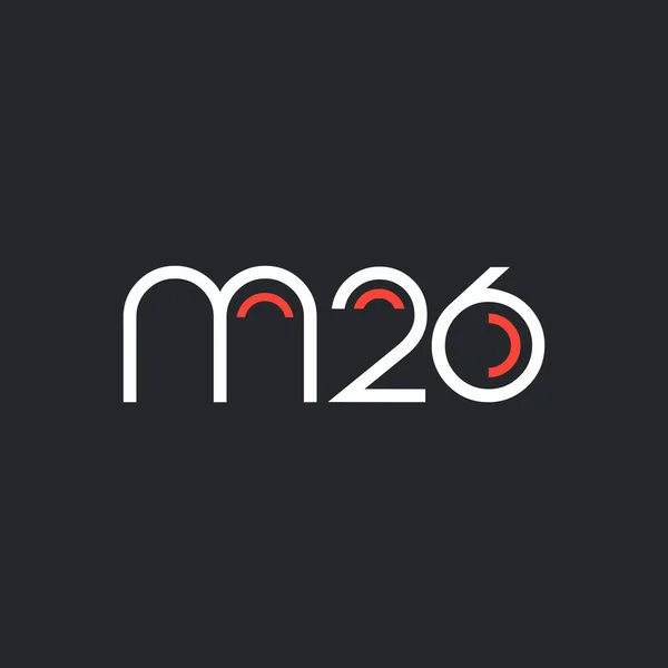 Logotipo número y letra M26 — Vector de stock