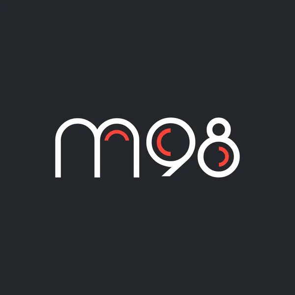 Número y letra del logotipo M98 — Vector de stock